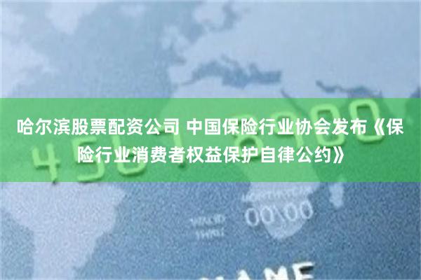 哈尔滨股票配资公司 中国保险行业协会发布《保险行业消费者权益保护自律公约》