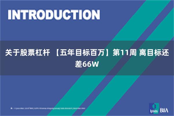 关于股票杠杆 【五年目标百万】第11周 离目标还差66W