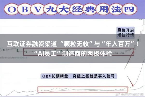 互联证劵融资渠道 “颗粒无收”与“年入百万”！“AI员工”制造商的两极体验